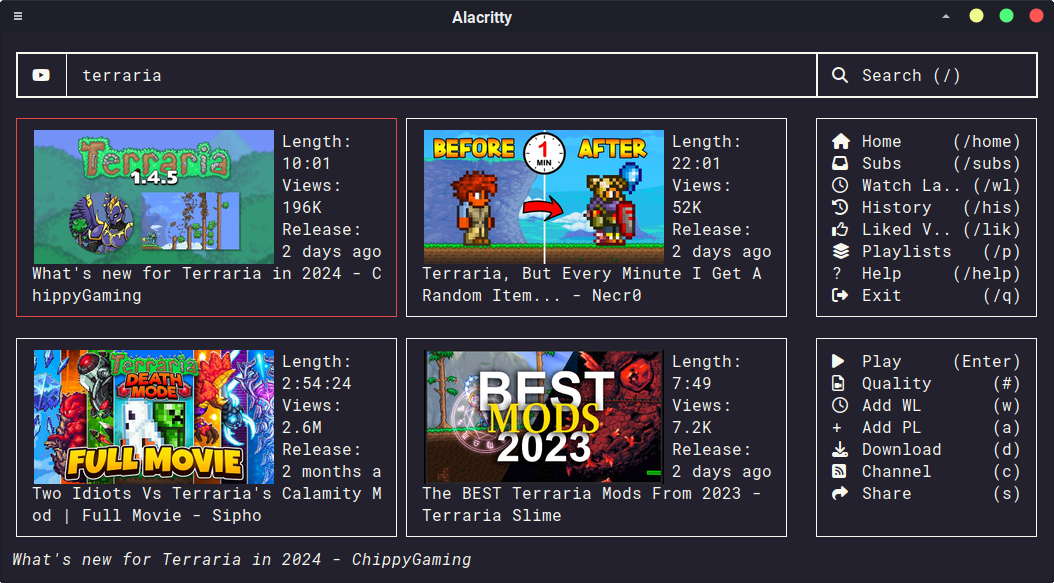 GoTube Example Search