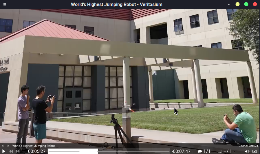 A YouTube video playing in mpv